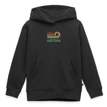 Das Leben Ist Gut Cornhole Macht Es Besser Für - Kinder Premium Organic Hoodie - Schwarz - Vorne - AI Model Kid Male (0cm)