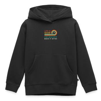 Das Leben Ist Gut Eishockey Macht Es Besser Für - Kinder Premium Organic Hoodie - Schwarz - Vorne - AI Model Kid Male (0cm)