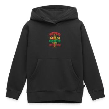 The past is a spirit, the future a - Kids Premium Organic Hoodie - black - Front - AI Model Kid Male (0cm)