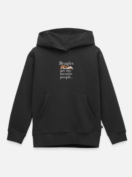 Beagle Dog Beagles sont mes personnes préférées - Sweat Premium à capuche enfant bio - noir