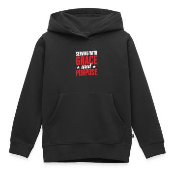 Dienen Mit Anmut Und Zielstrebigkeit, Kaplan - Kinder Premium Organic Hoodie - Schwarz - Vorne - AI Model Kid Male (0cm)