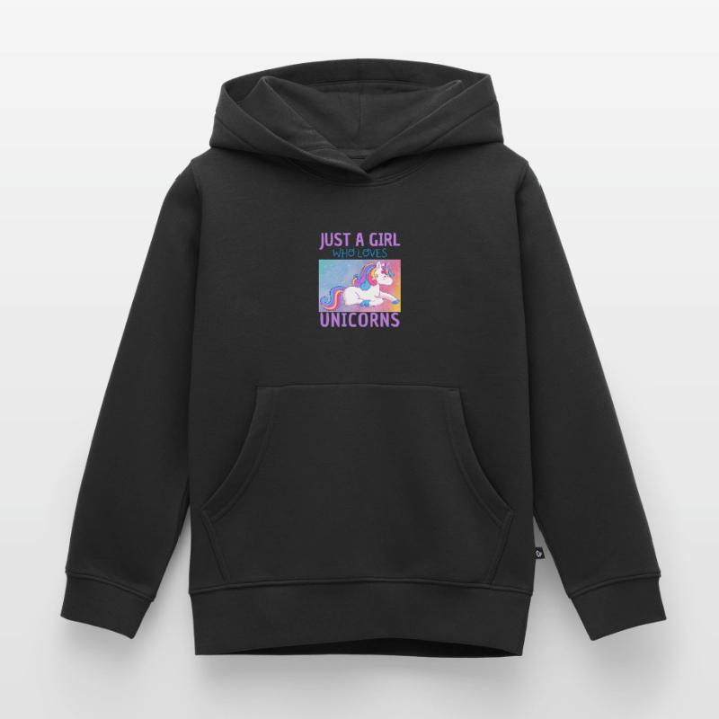 Nur Ein Mädchen, Das Einhörner Liebt. Kinder Premium Organic Hoodie