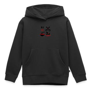 Bébé avec un contraste élevé - Sweat Premium à capuche enfant bio - noir - Devant - AI Model Kid Male (0cm)