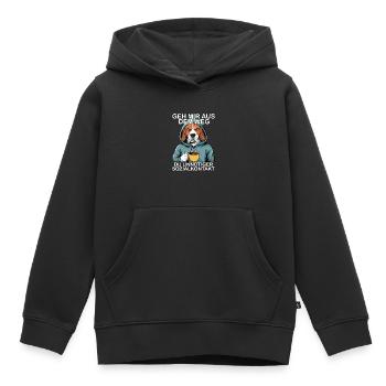 Écarte-toi de mon chemin, contact social inutile - Sweat Premium à capuche enfant bio - noir - Devant - AI Model Kid Male (0cm)