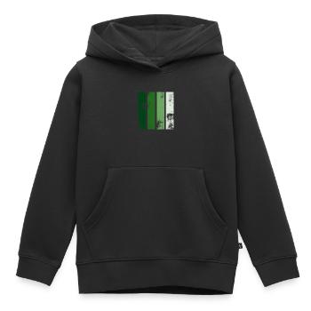 Rayures rétro vertes - Sweat Premium à capuche enfant bio - noir - Devant - AI Model Kid Male (0cm)