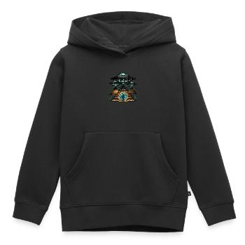 Ancient Astronaut Theorie Geschenk für - Kinder Premium Organic Hoodie - Schwarz - Vorne - AI Model Kid Male (0cm)