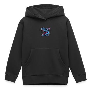 T rex Maori Pop - Sweat Premium à capuche enfant bio - noir - Devant - AI Model Kid Male (0cm)