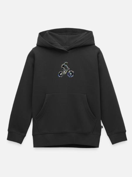Mountainbiken bergab - Kinder Premium Organic Hoodie - Schwarz