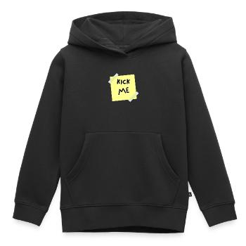 Kick me - Sweat Premium à capuche enfant bio - noir - Devant - AI Model Kid Male (0cm)