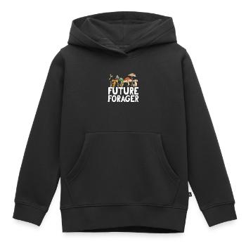 Mushroom picking Mushroom picking Mushrooms Foraging - Kids Premium Organic Hoodie - black - Front - AI Model Kid Male (0cm)