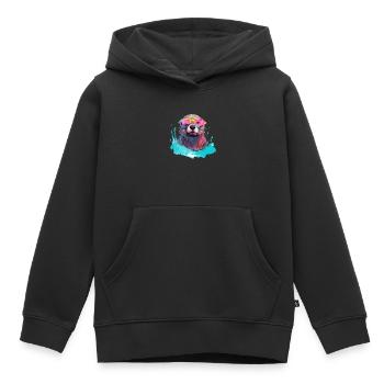 Nini der bebrillte Otter - Kinder Premium Organic Hoodie - Schwarz - Vorne - AI Model Kid Male (0cm)