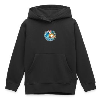 Surfing Beach Palm Tree Sunshine Holidays - Kids Premium Organic Hoodie - black - Front - AI Model Kid Male (0cm)
