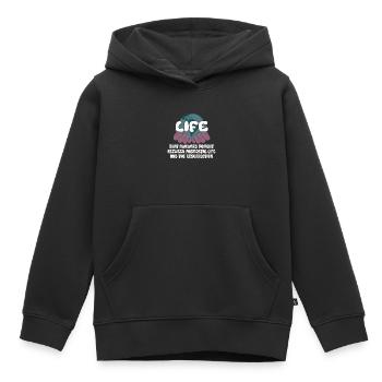 Vie Le moment embarrassant entre la vie - Sweat Premium à capuche enfant bio - noir - Devant - AI Model Kid Male (0cm)