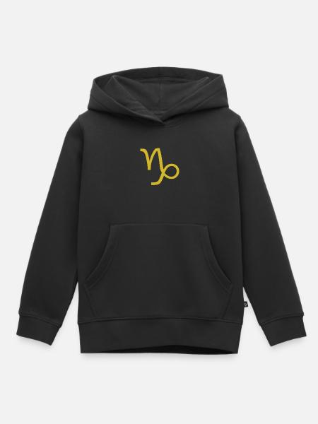 Zodiac sign Capricorn, exclusive t-shirt design - Kids Premium Organic Hoodie - black