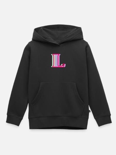 Mehrfarbiger Buchstabe l - Kinder Premium Organic Hoodie - Schwarz
