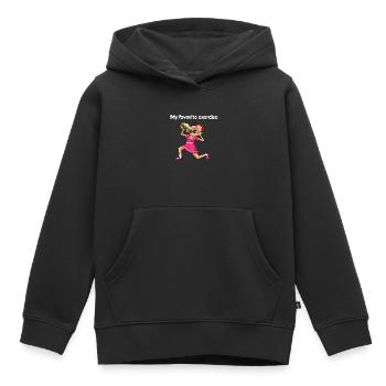 Exercice préféré - Sweat Premium à capuche enfant bio - noir - Devant - AI Model Kid Male (0cm)