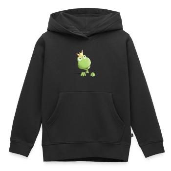Sweet Frog Prince - Frog Cartoon - Kids Premium Organic Hoodie - black - Front - AI Model Kid Male (0cm)