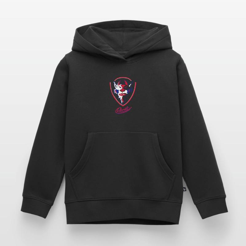 Devils visuels logo avec Devils Script Sweat Premium à capuche enfant bio