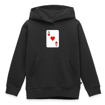 Costume de carte à jouer de poker - Sweat Premium à capuche enfant bio - noir - Devant - AI Model Kid Male (0cm)