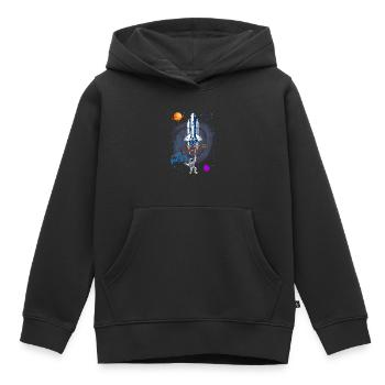 Lustiger Astronaut Spaceman Raumschiff Geschenk - Kinder Premium Organic Hoodie - Schwarz - Vorne - AI Model Kid Male (0cm)