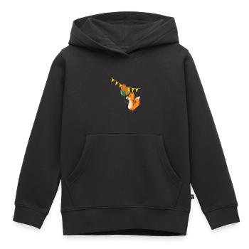 Fuchs mit Luftballons - Kinder Premium Organic Hoodie - Schwarz - Vorne - AI Model Kid Male (0cm)