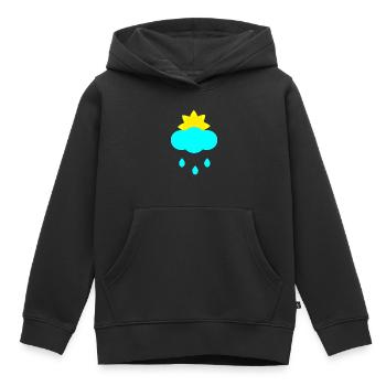 nuage de pluie solaire - Sweat Premium à capuche enfant bio - noir - Devant - AI Model Kid Male (0cm)