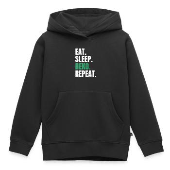 Eat Sleep Deko Repeat Dekorieren Deko - Kinder Premium Organic Hoodie - Schwarz - Vorne - AI Model Kid Male (0cm)