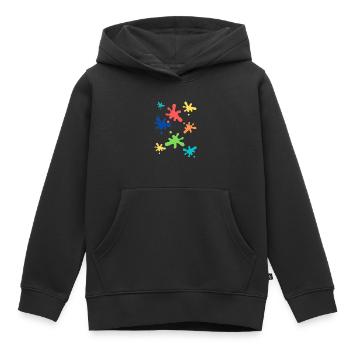 Tache de peinture - Sweat Premium à capuche enfant bio - noir - Devant - AI Model Kid Male (0cm)
