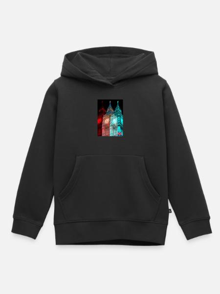 London - Kinder Premium Organic Hoodie - Schwarz