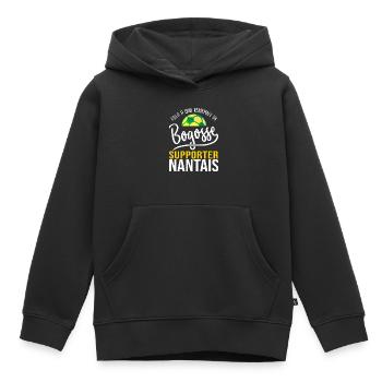 Cadeau supporter football nantais foot nantes - Sweat Premium à capuche enfant bio - noir - Devant - AI Model Kid Male (0cm)