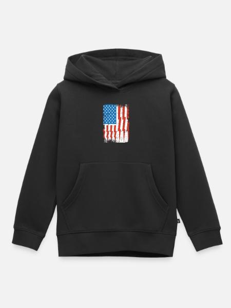 Elektriker US Flagge - Kinder Premium Organic Hoodie - Schwarz