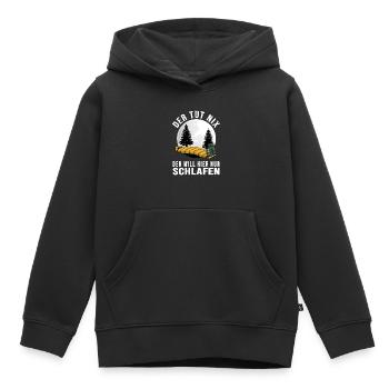 biwak bushcraft outdoor shelter wildlife - Kinder Premium Organic Hoodie - Schwarz - Vorne - AI Model Kid Male (0cm)