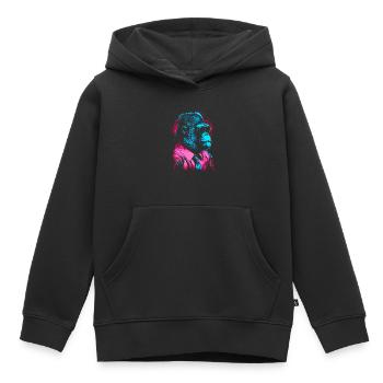 80er Jahre Neon Business Gorilla Artwork - Kinder Premium Organic Hoodie - Schwarz - Vorne - AI Model Kid Male (0cm)