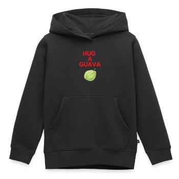 HUG A GUAVA - Kids Premium Organic Hoodie - black - Front - AI Model Kid Male (0cm)