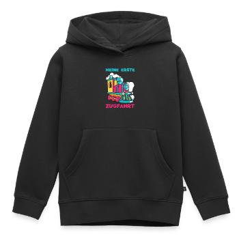 Meine erste Zugfahrt - Eisenbahn Dampflok Zug - Kinder Premium Organic Hoodie - Schwarz - Vorne - AI Model Kid Male (0cm)