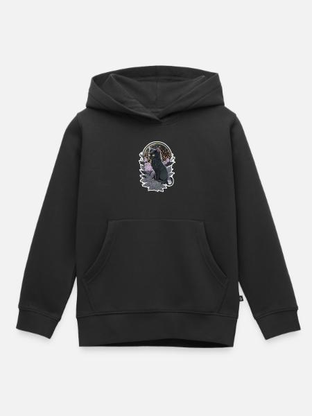 Schwarze Katze im Gothic-Stil - Kinder Premium Organic Hoodie - Schwarz