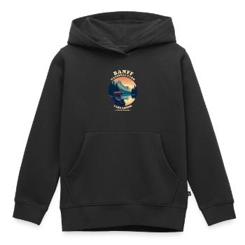 Vintage Retro Canadian Banff National Park - Sweat Premium à capuche enfant bio - noir - Devant - AI Model Kid Male (0cm)