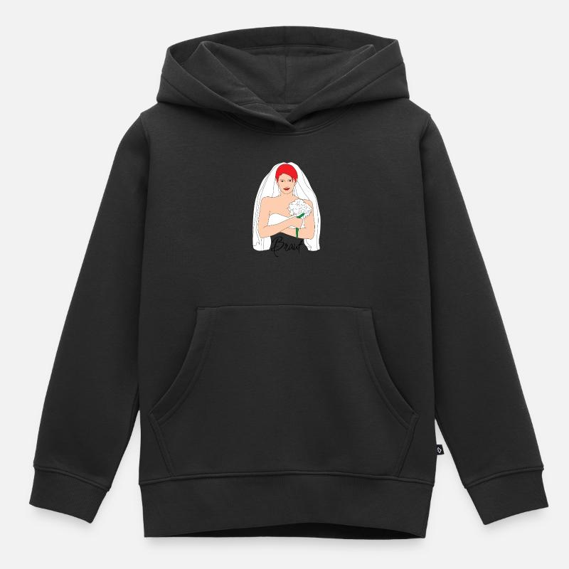 Rouge mariée 1 - Sweat Premium à capuche enfant bio - noir