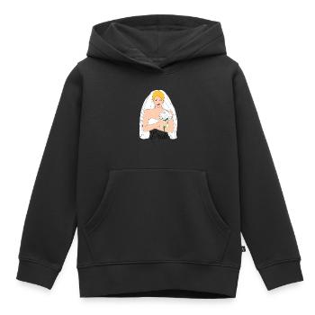 bride blond 1 - Kinder Premium Organic Hoodie - Schwarz - Vorne - AI Model Kid Male (0cm)