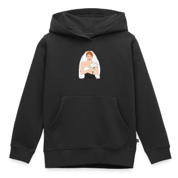 Bride Brown 1 - Sweat Premium à capuche enfant bio - noir - Devant - AI Model Kid Male (0cm)