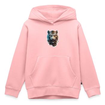Tiger Tattoo Cyberpunk Roboter - Kinder Premium Organic Hoodie - Rosa - Vorne - AI Model Kid Female (0cm)