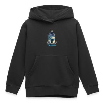 Pferd Flasche - Kinder Premium Organic Hoodie - Schwarz - Vorne - AI Model Kid Male (0cm)