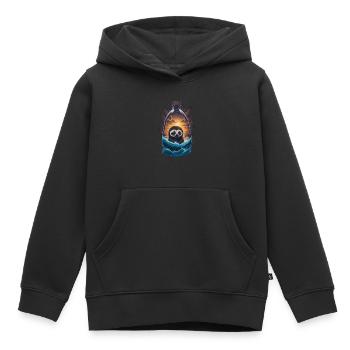 Faultier Flasche - Kinder Premium Organic Hoodie - Schwarz - Vorne - AI Model Kid Male (0cm)
