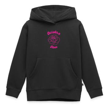 Rosa Oktober, sag es mit einer Blume - Kinder Premium Organic Hoodie - Schwarz - Vorne - AI Model Kid Male (0cm)