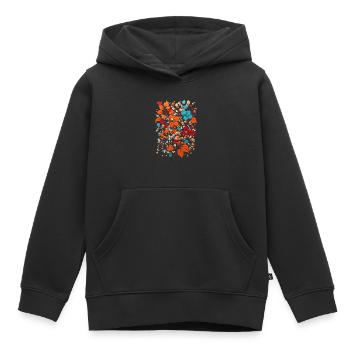 Blumen mit Nüsse - Kinder Premium Organic Hoodie - Schwarz - Vorne - AI Model Kid Male (0cm)