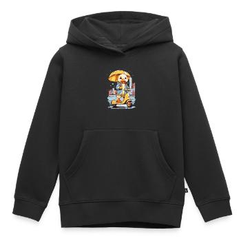 Canard au rouleau - Sweat Premium à capuche enfant bio - noir - Devant - AI Model Kid Male (0cm)