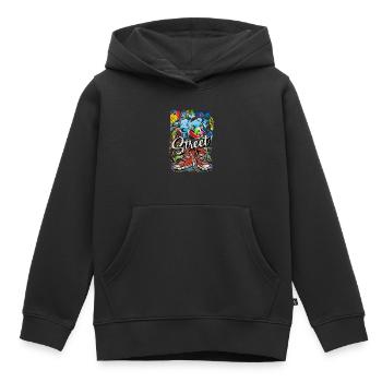 Breakdance, Danse de rue, Battle, hip hop - Sweat Premium à capuche enfant bio - noir - Devant - AI Model Kid Male (0cm)