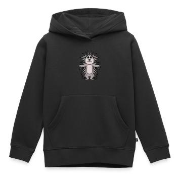 Porc-épic triste - Porc-épic triste - Sweat Premium à capuche enfant bio - noir - Devant - AI Model Kid Male (0cm)