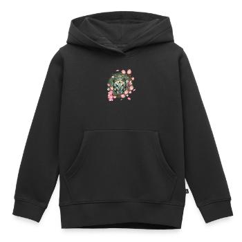 exotisches afrikanisches Krabbeltier mit Magnolien - Kinder Premium Organic Hoodie - Schwarz - Vorne - AI Model Kid Male (0cm)