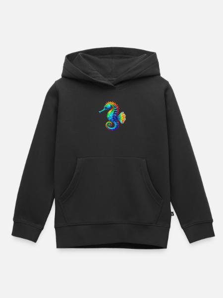 Seepferdchen - Kinder Premium Organic Hoodie - Schwarz